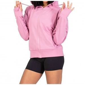 NEW BODY WRAPPERS french terry drop shoulder crop zip hoodie in mauve